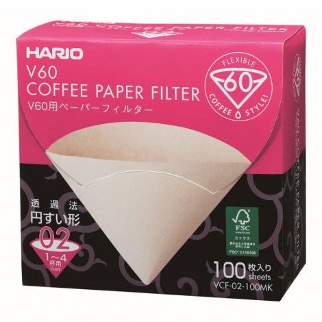 100 Filtres naturels pour dripper Hario V60 - Filtres - L&#39;Arbre à Café