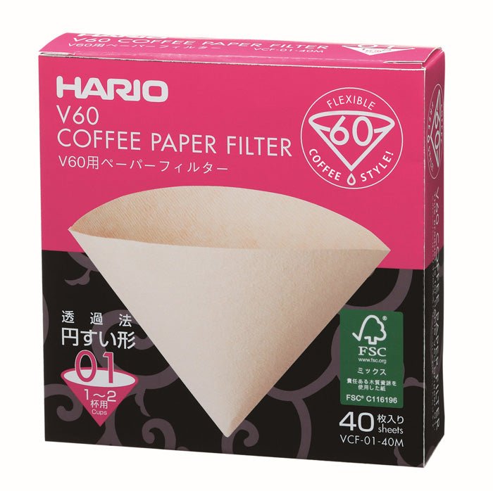 40 Filtres naturels pour DRIPPER HARIO V60 - Filtres - L'Arbre à Café