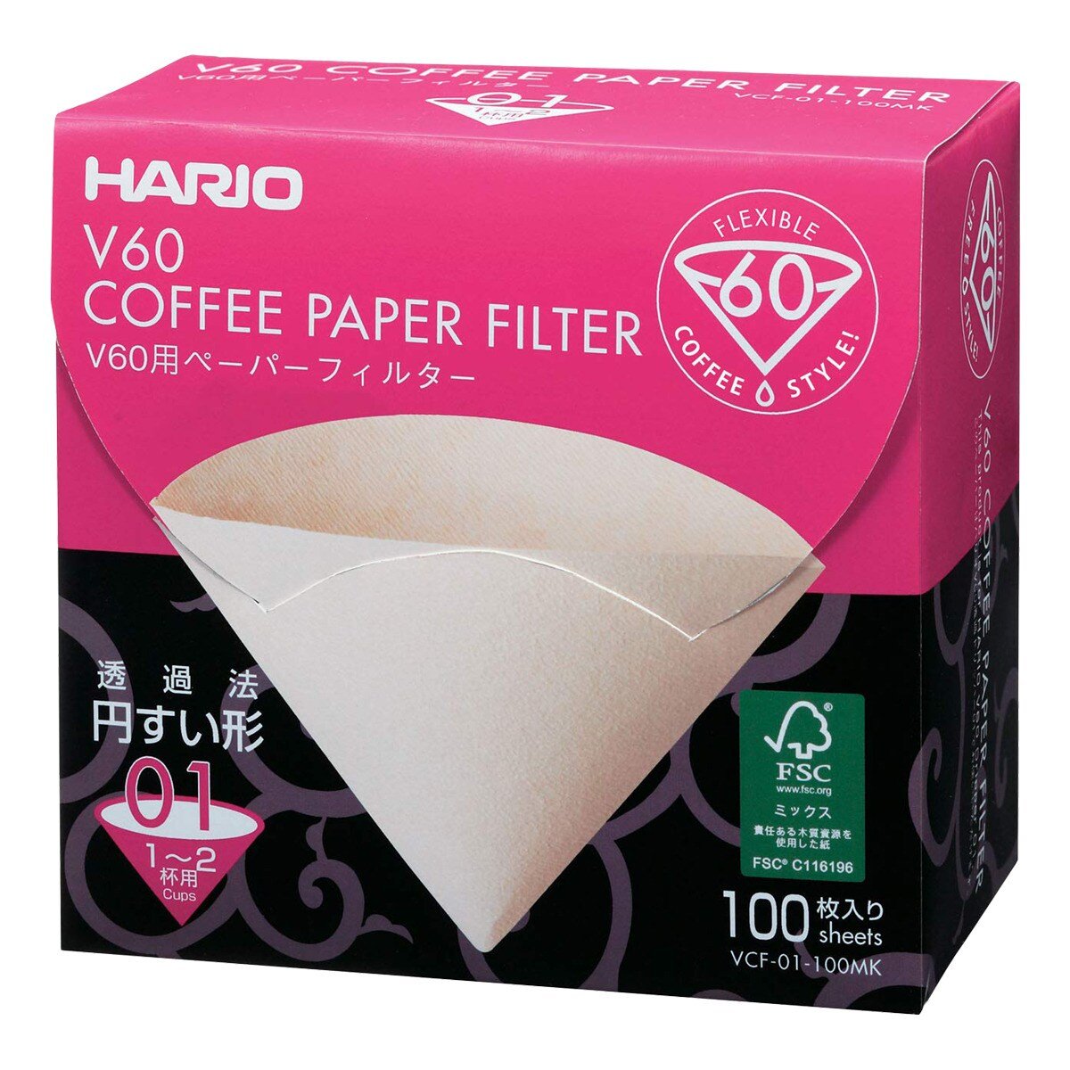 100 Filtres naturels pour dripper Hario V60 - Filtres - L'Arbre à Café