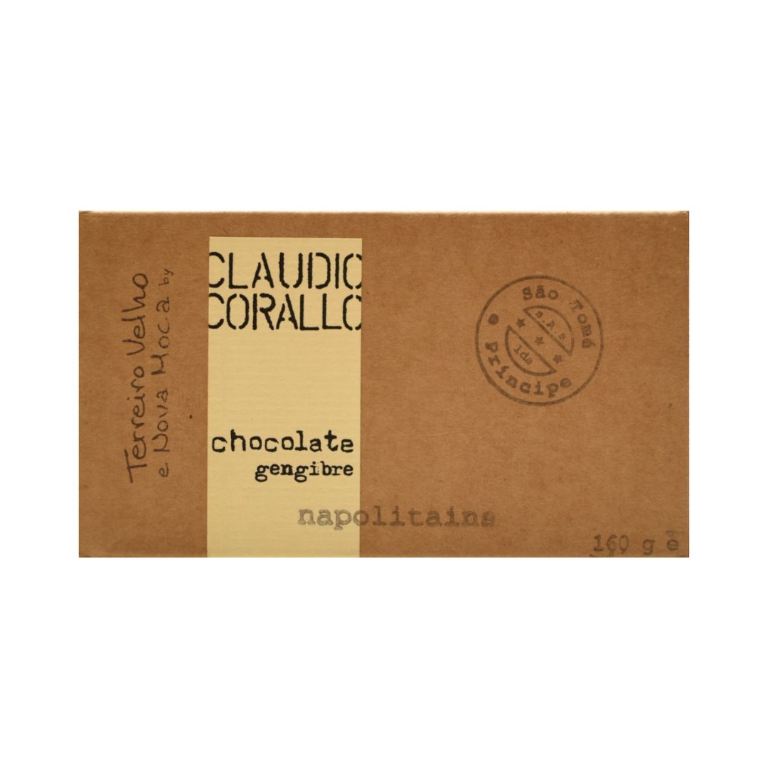 Napolitain 70% morceaux de gingembre confit - Claudio Corallo - Chocolat - L&#39;Arbre à Café